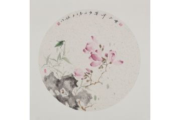玉婉老师新品佳作写意花鸟画《紫玉芳华》