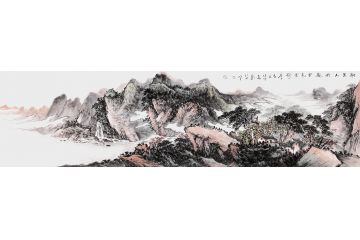 大胡子画家徐坤连新品山水画《静坐山前观云卷云舒》