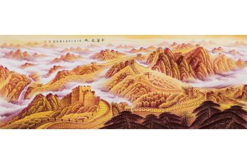 李国胜新品创作六尺横幅万里长城《中华之魂》