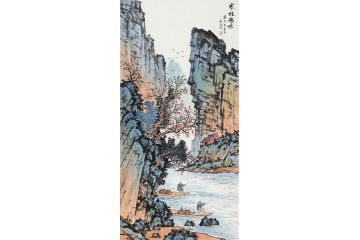 常为创作四尺竖幅仿古国画《寒林鸦噪》