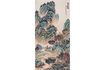 常为新品力作四尺竖幅山水画《仙山福地》