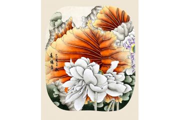 国画工笔荷花图 易杨老师小尺寸佳作《穷款》