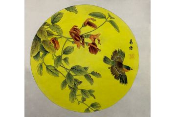 易杨老师精美花卉禽鸟图《穷款》
