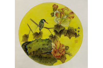 工笔花鸟画 易杨斗方佳作《穷款》