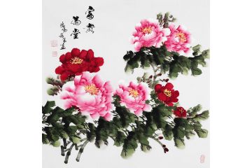 卧室床头挂画 希芸老师新作《富贵满堂》