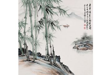 步步高升竹子图 李国胜小品竹子《题画·画竹》
