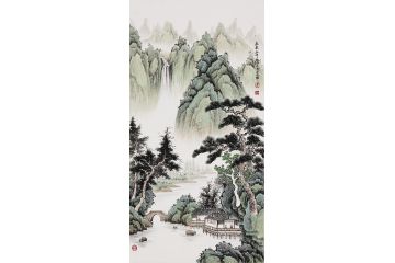 吴大恺新品创作国画山水画作品《春来山中隐》