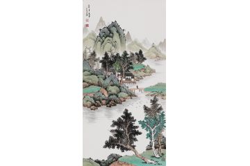 吴大恺新品力作青绿国画山水画《山中多逸事》