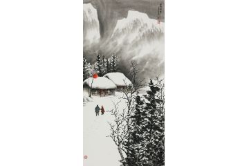 温馨小品画 吴大恺新品力作雪景《回忆童年》