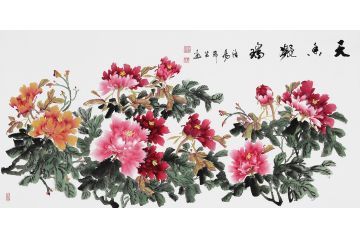 希芸新品写意花鸟画《天香凝瑞》