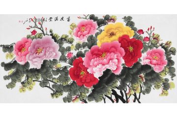 卧室床头挂画 玉婉老师写意新品《富贵满堂》