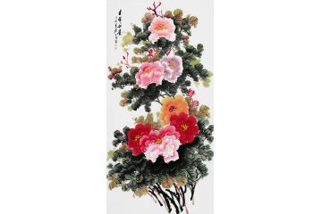 吉祥风水挂画 玉婉老师写意花鸟画《吉祥如意》