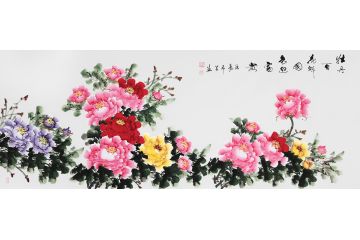 希芸手绘新品佳作《牡丹百花魁》