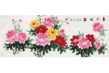 希芸新品佳作牡丹图《春风颂福》