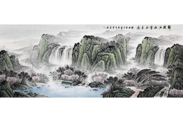 常为新品力作聚宝盆画《锦绣江山富水长流》