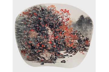 精美装饰画 王建军新品小品扇面画《穷款》