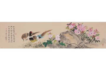 玉婉精品写意花鸟画《未问移栽日，先愁落地时》