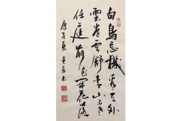 杨克东书法《白鸟忘机 看天外云卷云舒》