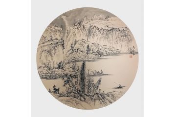 许新有新品力作国画写意山水画作品《穷款》