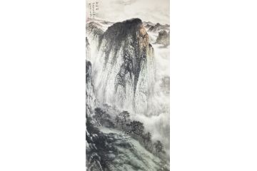 许新有新品力作四尺竖幅山水画《云山图》