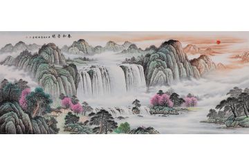 流水生财图 李国胜经典力作山水画《春和景明》