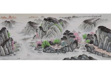 春和景明 李国胜新品八尺横幅山水画《宝地生金》