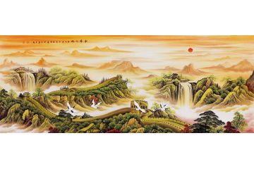 金色长城耀华夏 李国胜国画创作长城《中华之魂》