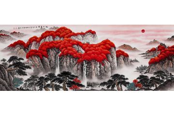 藏风聚气 李国胜新品创作鸿运靠山图《旭日东升》