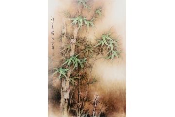 办公室挂画 赵俊贞工笔竹子图新作《穷款》