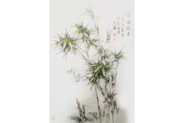 有志有节 赵俊贞工笔竹子画新作《清风》