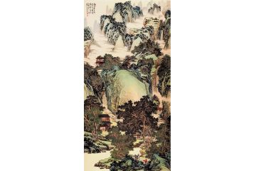 国画收藏 林德坤仿古精品《春来万里外 人在百华中》
