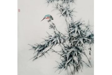 赵俊贞工笔竹子图新作《穷款》