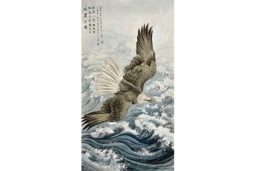 王建辉老师工笔雄鹰图《大展宏图》
