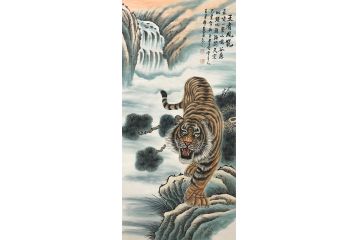 走廊装饰画 王建辉动物画生肖画 老虎图《王者风范》