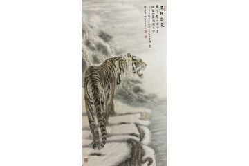 办公室挂画 王建辉 动物画 六尺竖幅《浩然正气》
