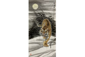 王建辉六尺竖幅动物画《神威图》