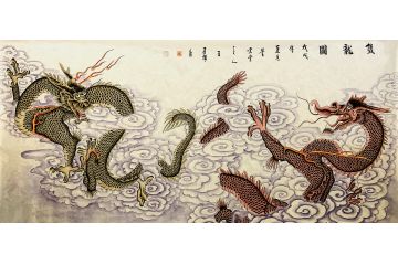 家居装饰画 王建辉动物画龙系列《双龙图》