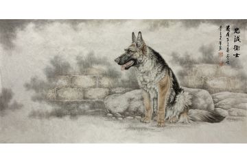 新品推荐 王建辉动物画狗《忠诚卫士》