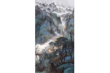 美协画家管旺林国画山水画新品《穷款》