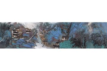 中美协画家管旺林新品创作国画山水画《穷款》