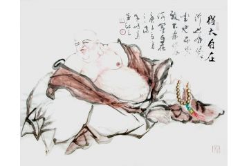 柳子峻新品人物画《得大自在》