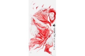 柳子峻镇宅装饰画钟馗人物画《神威震八方》