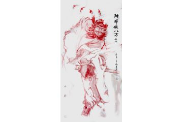 柳子峻新品装饰画 四尺竖幅钟馗人物画《威震八方》