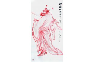 柳子俊 玄关装饰画 四尺竖幅人物画《威震四方》