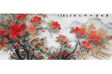 沙发背景墙挂画 张兴民精品花鸟画《万水千山总是情》
