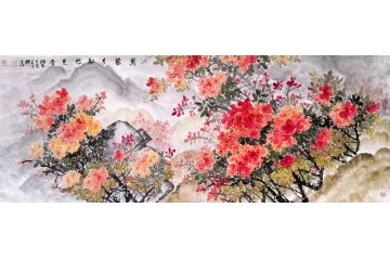 画家张兴民最新八尺横幅花鸟画《万紫千红总是春》
