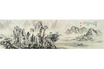 墨痴新品力作四尺横幅山水画《江山万里图》