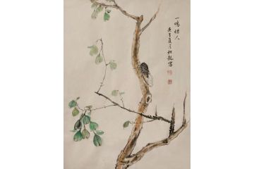 梁超龙新品花鸟画《一鸣惊人》