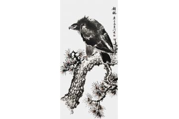 雄鹰松柏图 丁昱润老师力作《雄视》