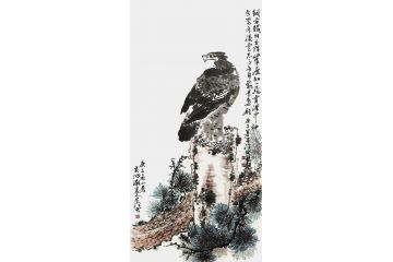 丁昱润老师新作《钢骨铁羽立险峰，展翅一飞霄汉中》